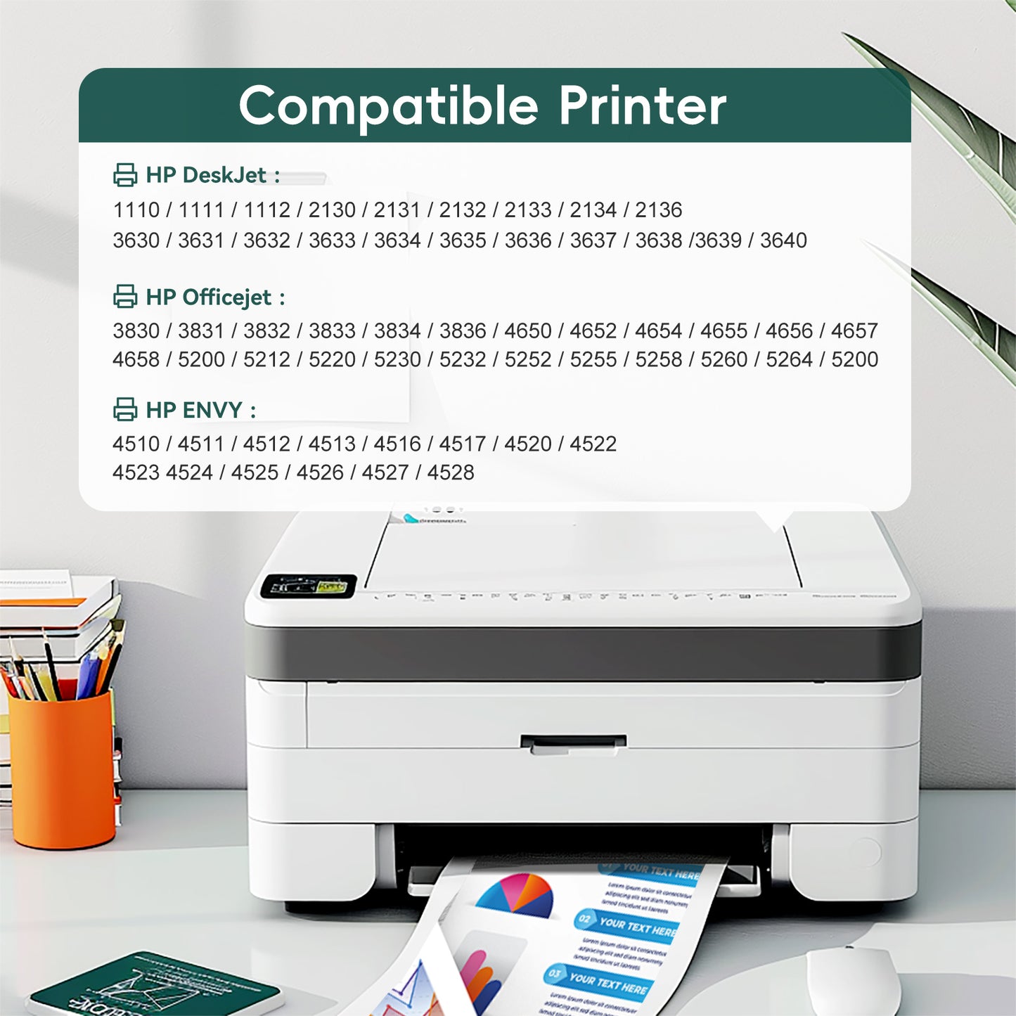 63 Black/Tri-color Ink Cartridge Compatible for HP 63 63XL Ink Cartridge, (2 pack)