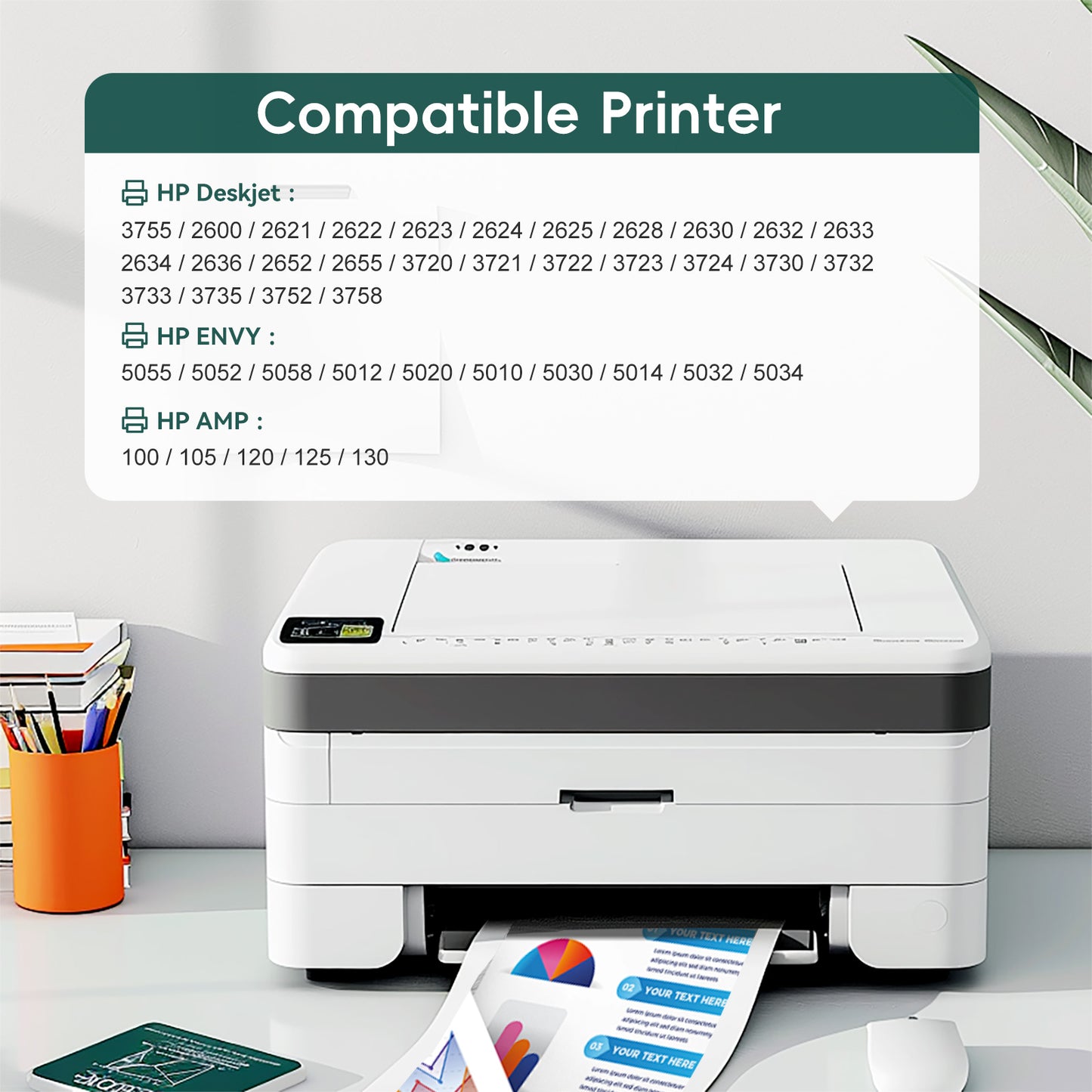 65 Ink Cartridges Compatible for HP 65 Black/Tri-color Ink Cartridges (2 Pack)