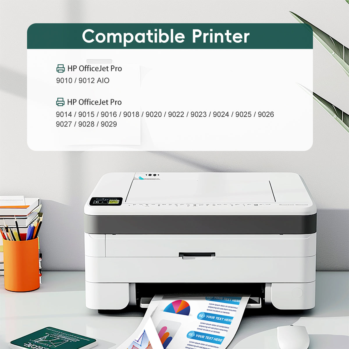 962 Ink Cartridges Compatible for HP 962 962 XL Ink Cartridges for HP 9018e 9015e 9010 Series Printer (4 Packs)