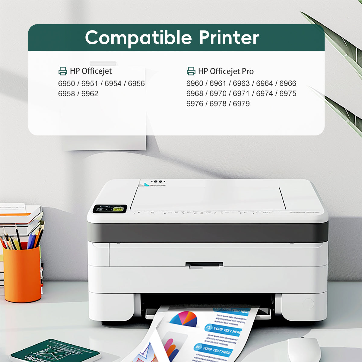 902XL 902 Ink compatible for HP 902 Ink Cartridges - (Cyan Magenta Yellow Black), 4Pack